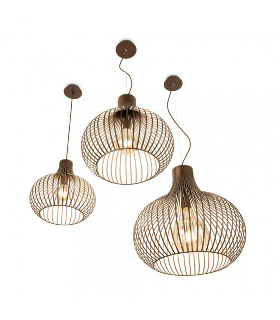 Suspension Onion Métal Marron 1 ampoule 72cm