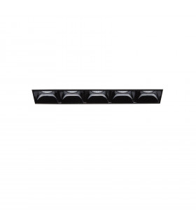 Faretto da incasso Lika Alluminio Nero 5 lampadine 5,4cm