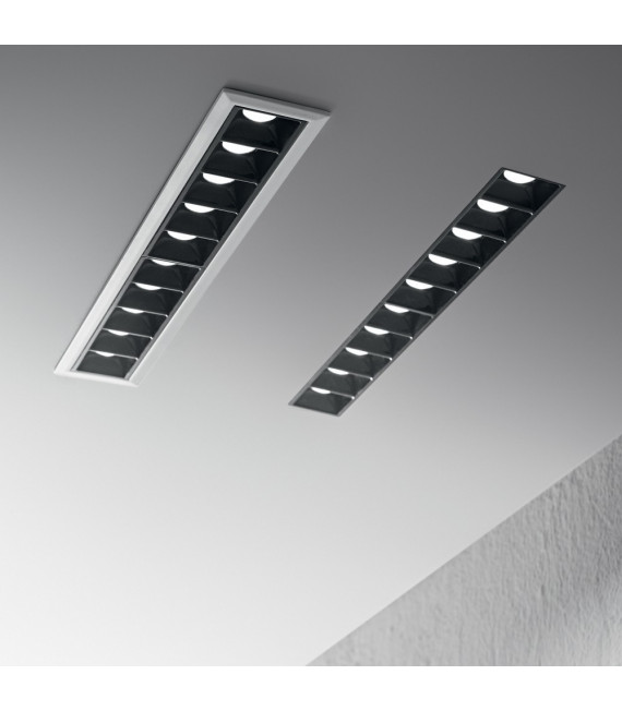 Einbaustrahler Lika Aluminium Schwarz 10 Glühbirnen 5,4cm