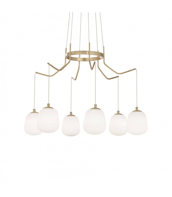 Karousel Metal Brass Pendant 6 bulbs 97.5cm