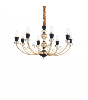 Kronleuchter ohne Lampenschirme Vanity Black Metal 8 Glühbirnen 55cm