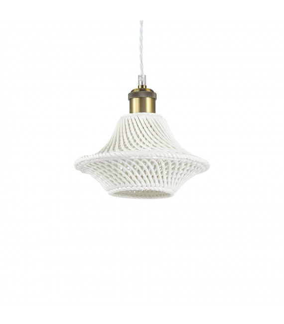 Lampada a sospensione Lugano Metallo bianco 1 lampadina 28cm