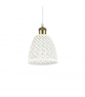 Lugano pendant light White metal 1 bulb 31cm