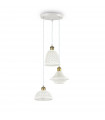 Lugano pendant light White metal 3 bulbs 31cm