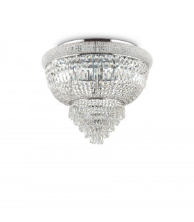 Plafoniera Design Dubai Metallo Cromo 6 lampadine 44cm