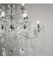 Chandelier without lampshades Continental Metal Transparent 12 bulbs 85cm