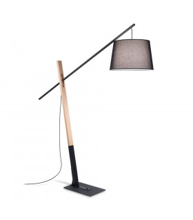 Lampadaire Eminent Bois Noir 1 ampoule 230cm