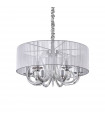 Chandelier abats jours Swan Verre Argent 6 ampoules 58cm