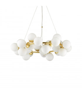 Suspension Dna Métal blanc 25 ampoules 37,5cm