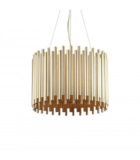 Gold Pan Metal Pendelleuchte 5 Glühbirnen 50cm