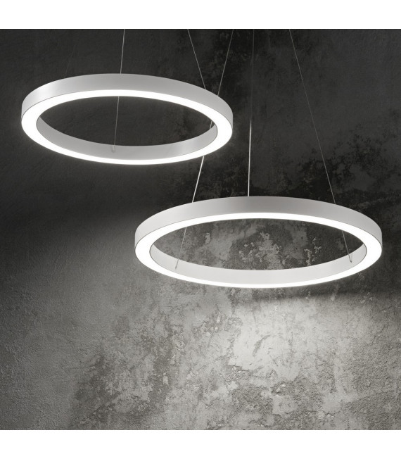 Suspension LED intégré Oracle Aluminium blanc 1 ampoule 19,5cm