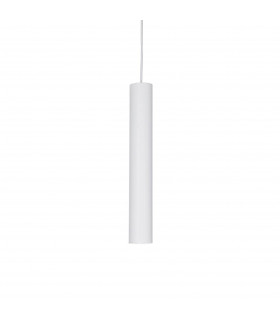 Design pendant lamp White aluminum tube 1 bulb 40cm