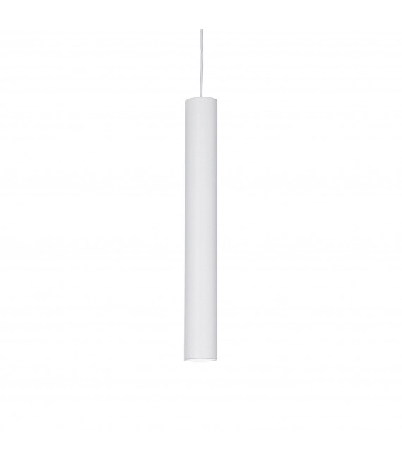 Design pendant lamp White aluminum tube 1 bulb 55cm