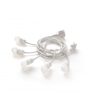 Suspension Fiesta Plastique blanc 5 ampoules 14cm