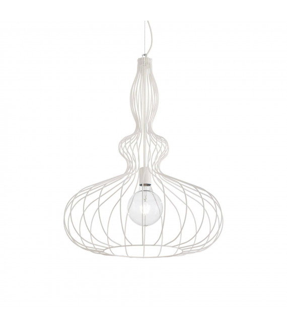 Clarissa pendant lamp White metal 1 bulb 85cm