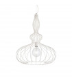 Clarissa pendant lamp White metal 1 bulb 85cm