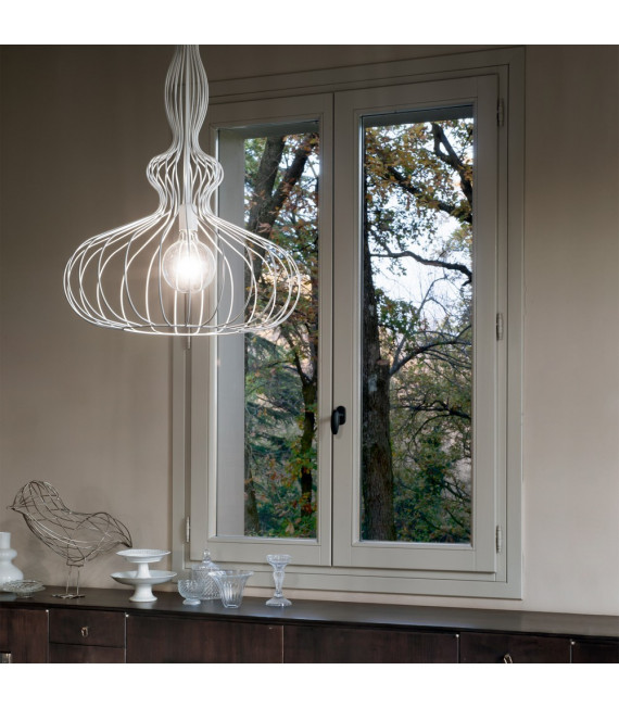 Clarissa Lámpara colgante Metal Blanco 1 bombilla 85cm