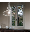 Suspension Clarissa Métal blanc 1 ampoule 85cm