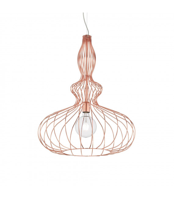 Suspension Clarissa Métal Cuivre 1 ampoule 85cm