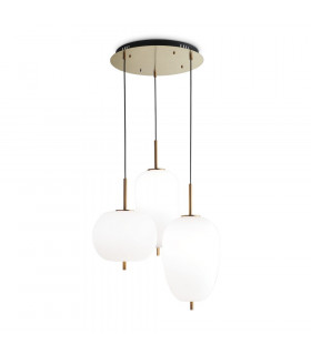 Umile pendant light White glass 1 bulb 71cm