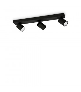 Spotlight bar Rudy Black Metal 3 bulbs 11.5cm