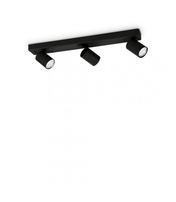 Spotlight bar Rudy Black Metal 3 bulbs 11.5cm