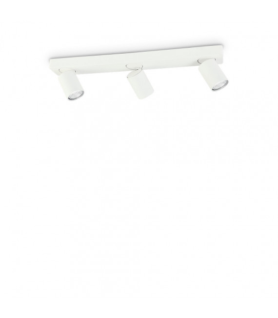 Barra faretto Rudy White in metallo 3 lampadine 11,5cm