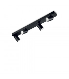 Barra faretto Rudy Black Metal 4 lampadine 11,5cm