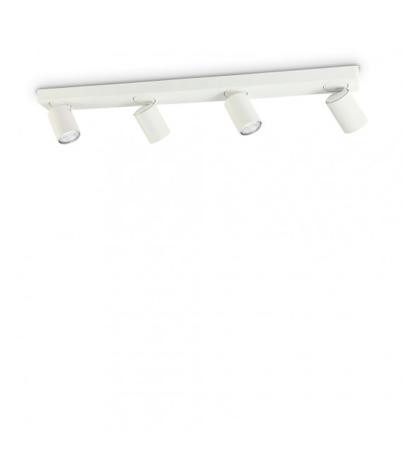 Barra faretto Rudy White in metallo 4 lampadine 11,5cm