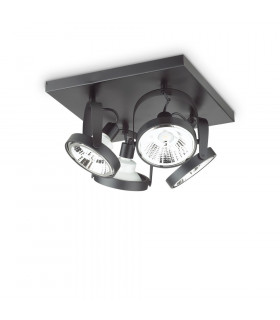 Plafonnier Spot Glim Métal Noir 4 ampoules 20cm