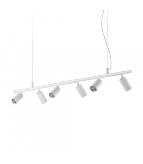 Dynamite Pendelleuchte Weißmetall 6 Glühbirnen 16,5cm