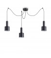 Hanging lamp Holly Black Metal 3 bulbs 37cm