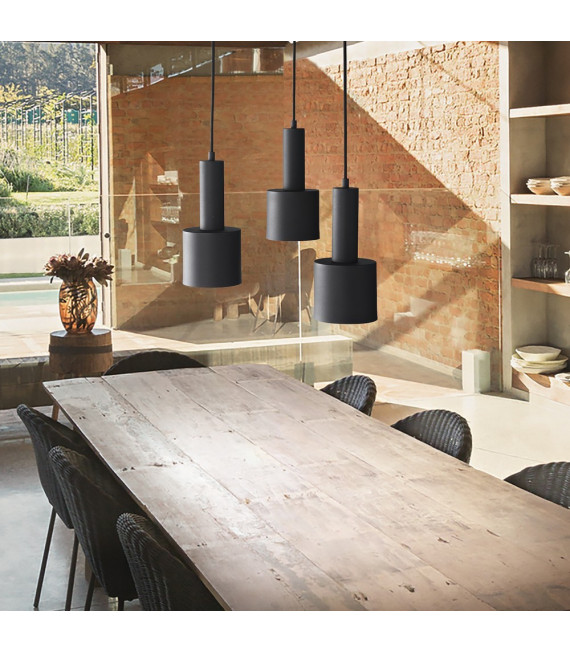 Lampada a sospensione Holly Black Metal 3 lampadine 37cm