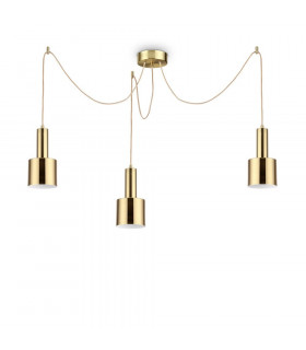 Suspension Holly Métal Laiton satiné 3 ampoules 37cm
