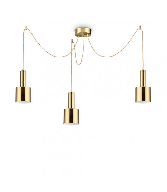 Holly Metal pendant lamp Satin brass 3 bulbs 37cm