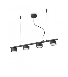 Suspension Minor Métal Noir 4 ampoules 10cm