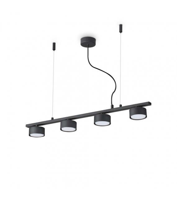 Suspension Minor Métal Noir 4 ampoules 10cm