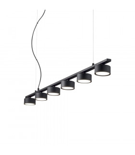 Ciondolo Minor in metallo nero 6 lampadine 10cm