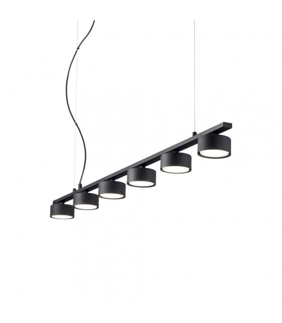 Minor Metal Negro Colgante 6 bombillas 10cm
