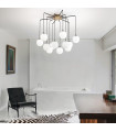 Suspension Rhapsody Métal Noir 12 ampoules 54cm