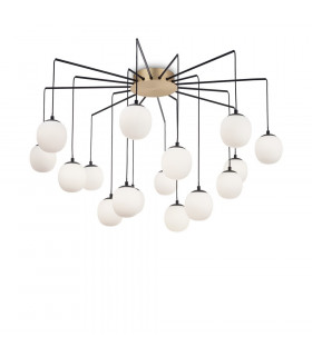 Rhapsody Black Metal pendant light 16 bulbs 54cm