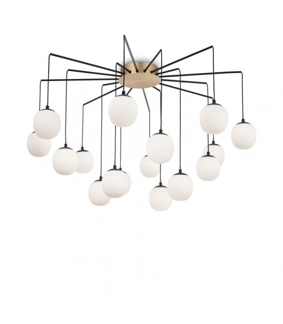 Suspension Rhapsody Métal Noir 16 ampoules 54cm