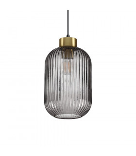 Suspension design Mint-3 Verre Fumé 1 ampoule 36cm