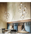 Ice black metal pendant light 5 bulbs 60cm