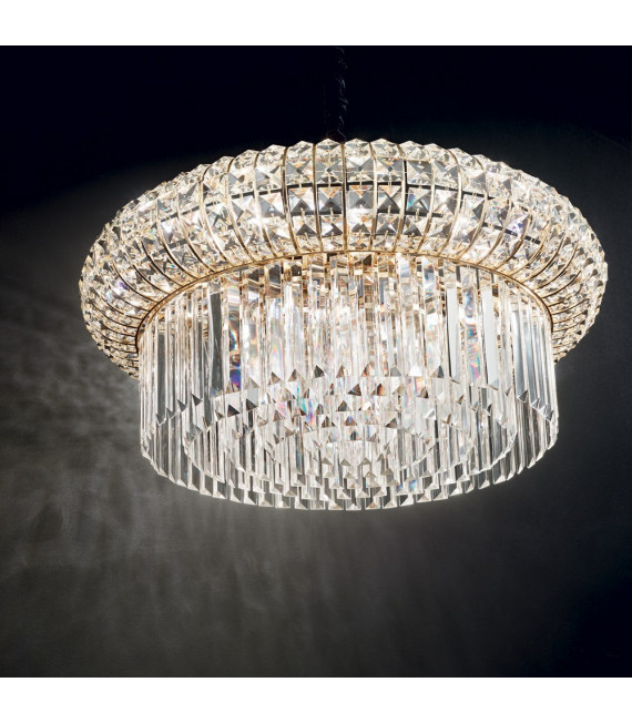Colgante Nabucco Gold Cristal 12 bombillas 42cm