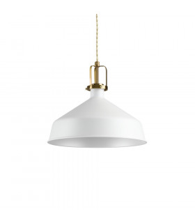Eris-2 Lámpara colgante Metal blanco 1 bombilla 39cm