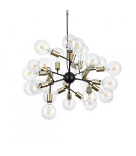 Suspension Spark Métal Noir 24 ampoules 42cm