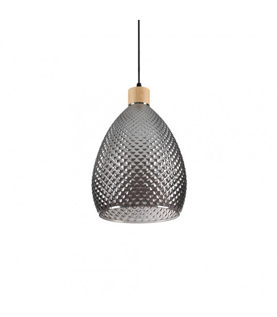 Pendant light Bergen-1 Smoked glass 1 bulb 38cm