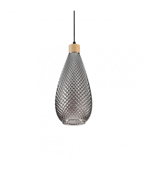 Suspension Bergen-2 Verre Fumé 1 ampoule 44cm