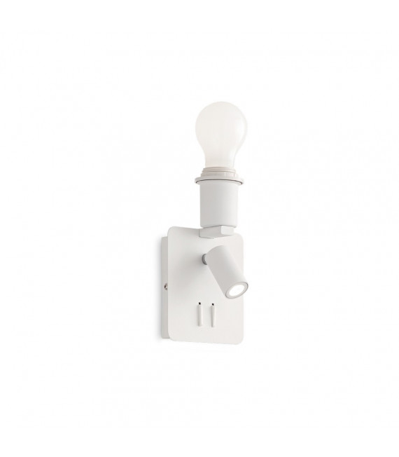 Lampada con paralume Gea Metallo bianco 2 lampadine 19,5cm
